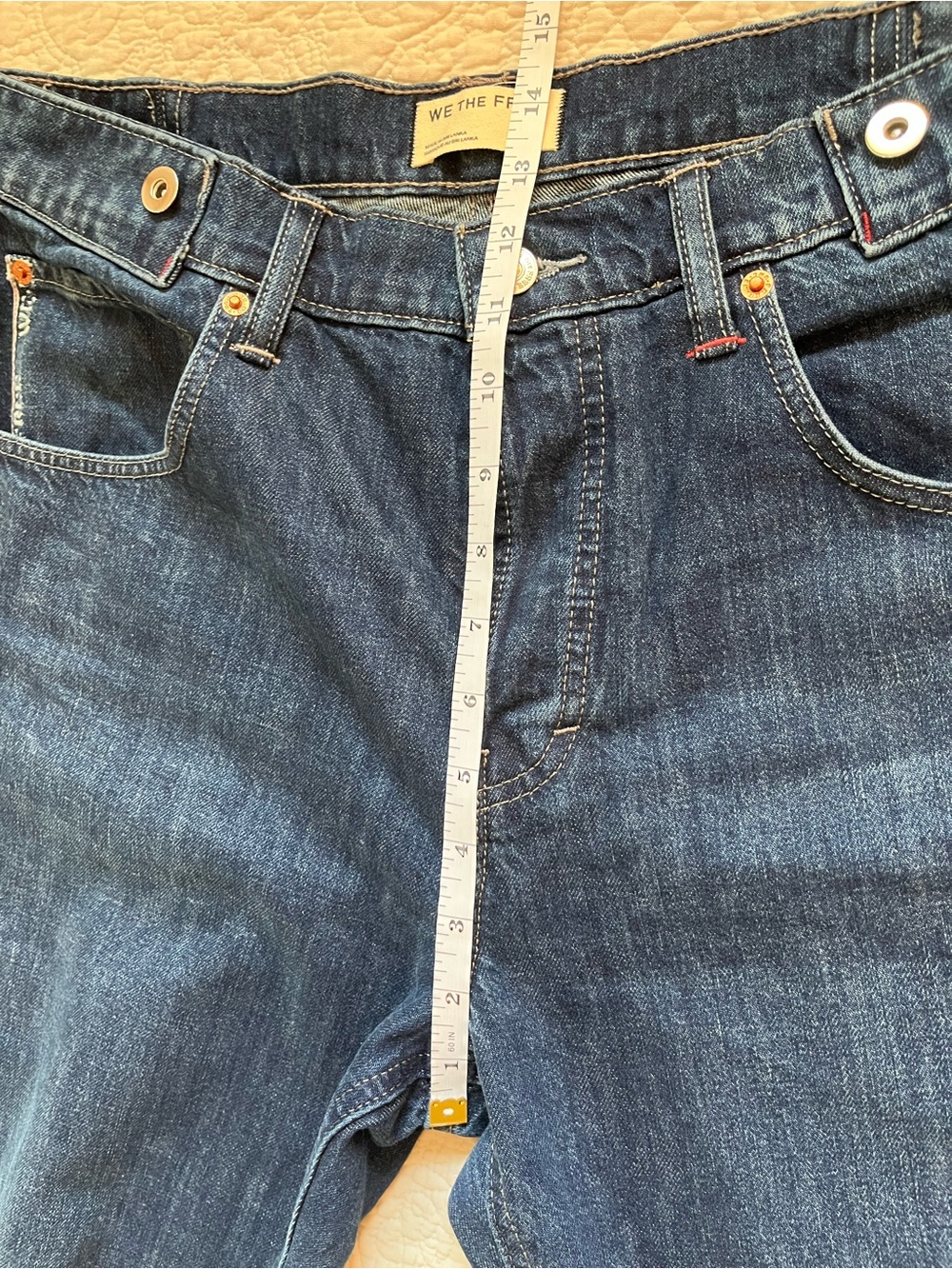 FREE PEOPLE We the Free Slim Selvedge Wide Cuffed Jeans 32 - Picture 15 of 16